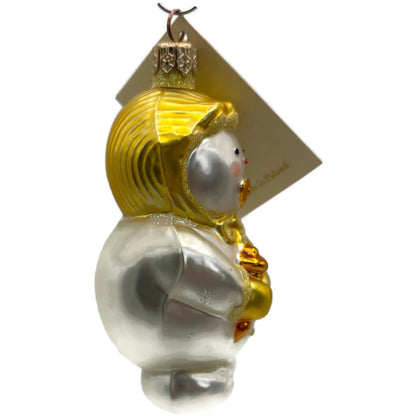 Patricia Breen Snowbaby Yellow Snowflakes Snowman White Christmas Tree Ornament