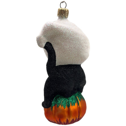 Larry Fraga Halloween You Scared Me Glitter Series Ghost Cat Christmas Ornament