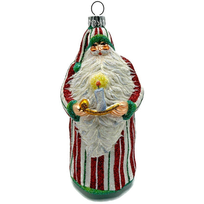 Patricia Breen Light A Single Candle Striped Santa Claus Christmas Tree Ornament
