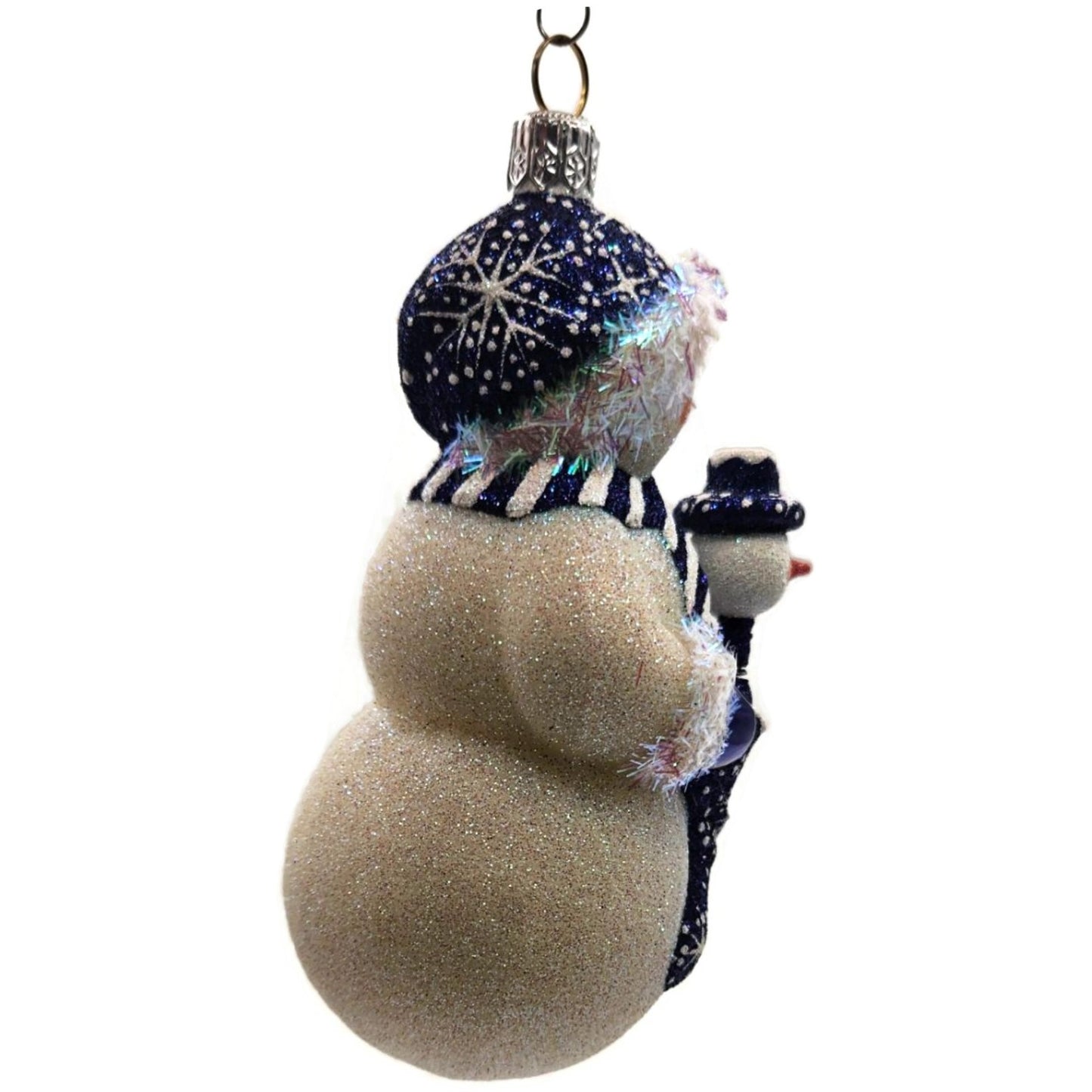 Patricia Breen Snowy Surprise Blue Snowman Striped Scarf Christmas Tree Ornament