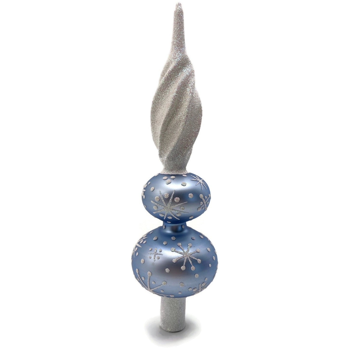 Patricia Breen Miniature Blizzard Finial Light Blue Matte Christmas Tree Topper