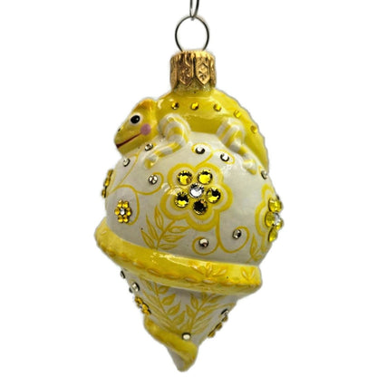 Patricia Breen Topping Chameleon Zalipie Citrine Spring Christmas Tree Ornament
