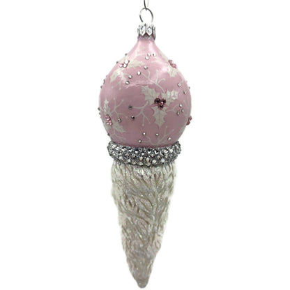 Patricia Breen Vendome Claus Pink White Reflector Christmas Ornament CATZ Rare