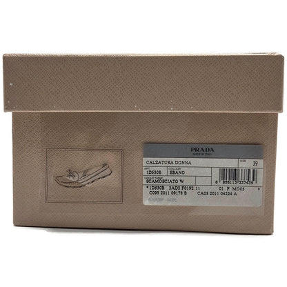 Prada Women’s Loafers Ebano Brown Suede Scamosciato Driving Shoes Itialian
