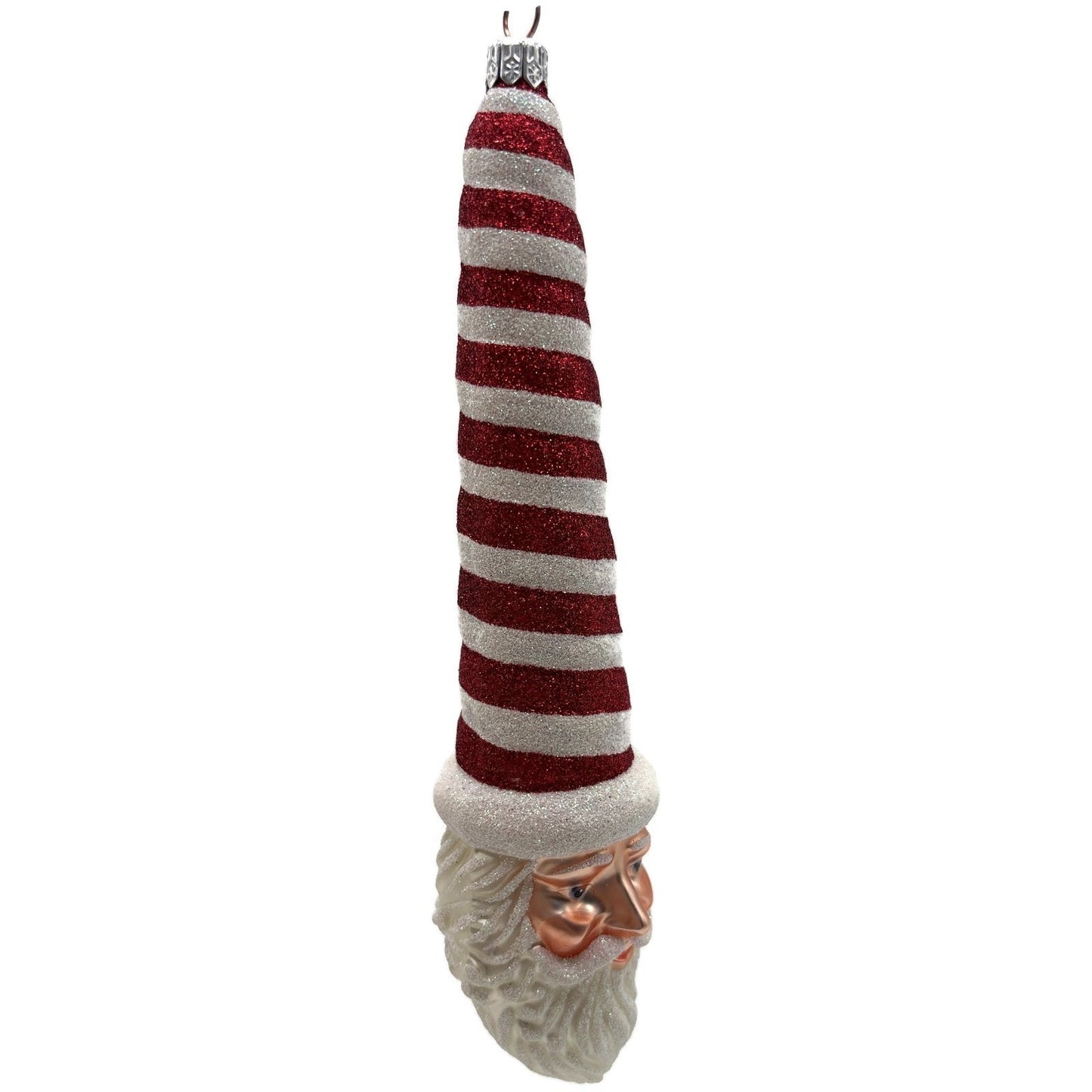 Patricia Breen Sucre Santa Claus Red White Peppermint Striped Christmas Ornament