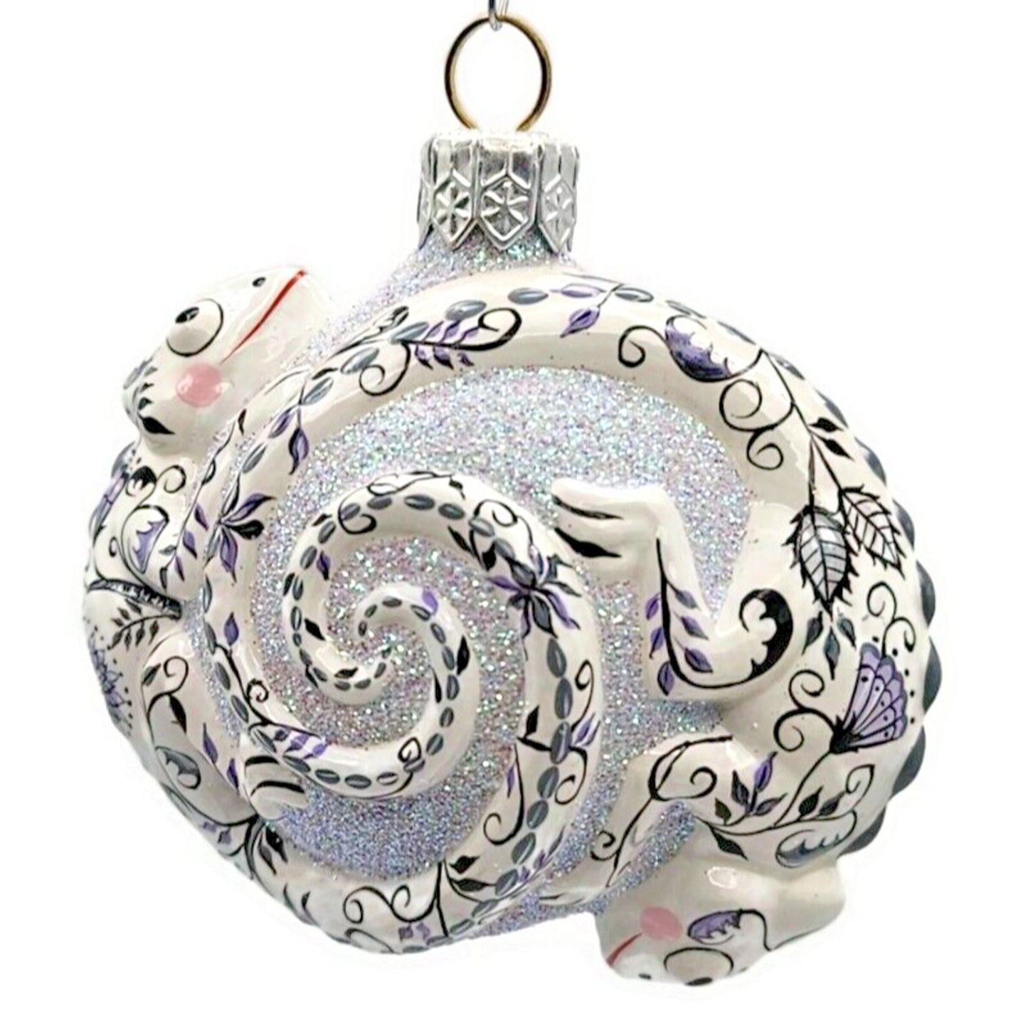 Patricia Breen Once Again for James Chinoiserie Violet Christmas Tree Ornament