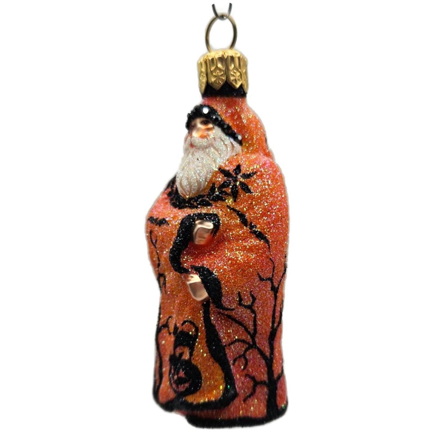 Patricia Breen Halloween Mini Redoute Santa Orange Glass Halloween Ornament 2426