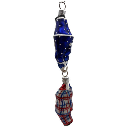 Patricia Breen Cirque de Nicoud Santa Patriotic Plaid Christmas Ornament CATZ