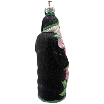 Patricia Breen Clematis Santa Black Pink Flowers Spring Christmas Tree Ornament
