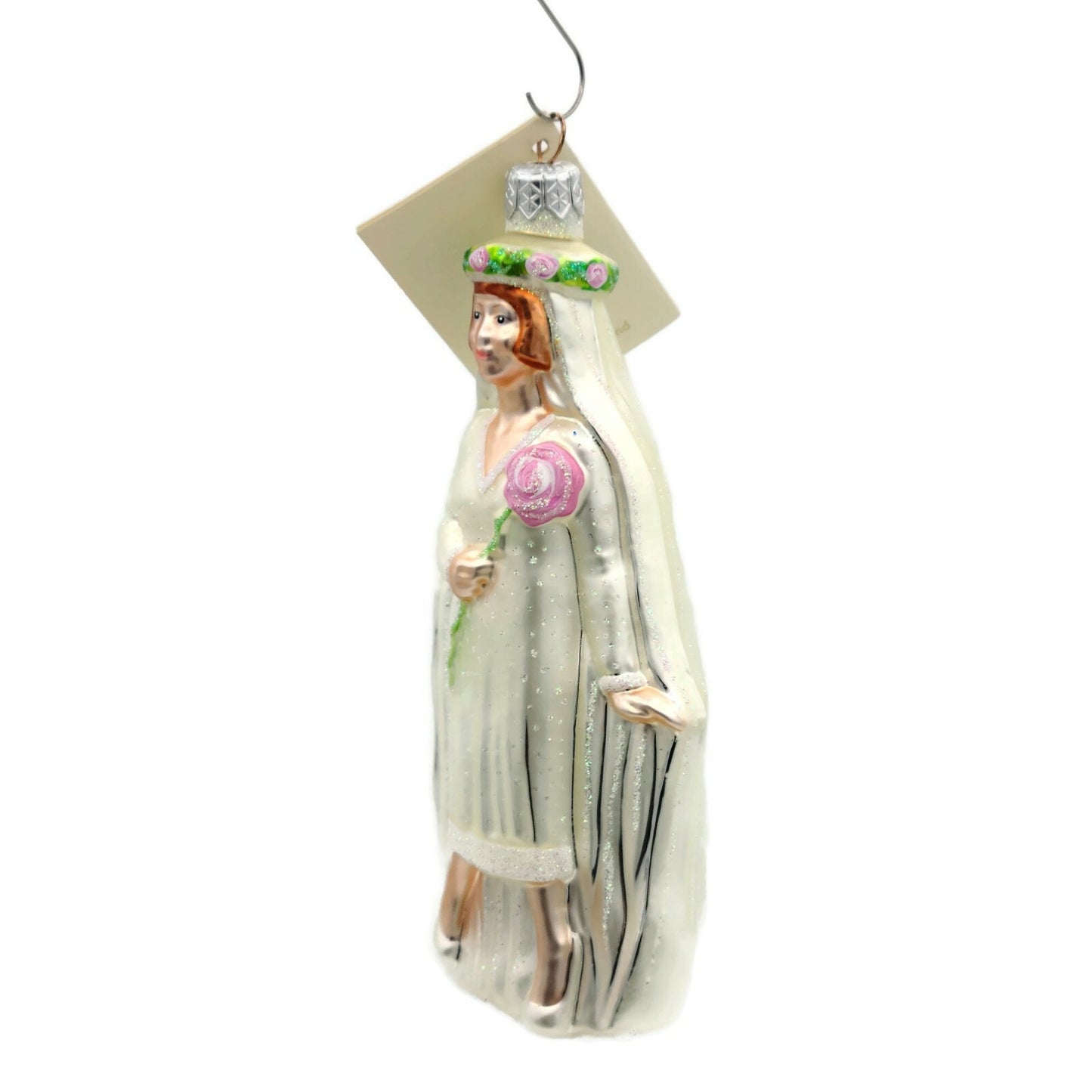 Patricia Breen Charleston Bride Pink Rose White Dress Spring Christmas Ornament