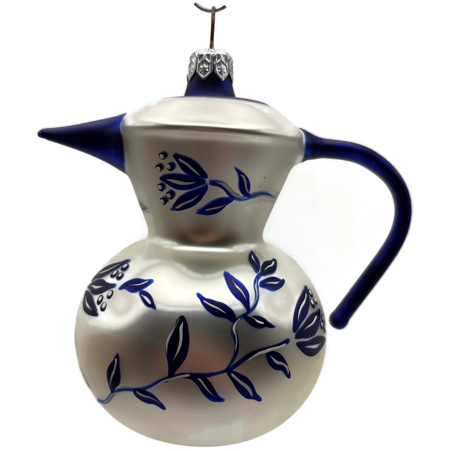 Patricia Breen Sweet Cream Pearl Flower Blue Spout Spring Christmas Ornament
