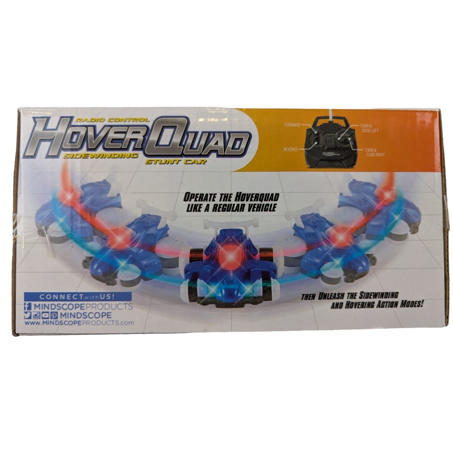 Mindscope Hover Quad Sidewinding Stunt Car Remote Control LED Lights Red NEW