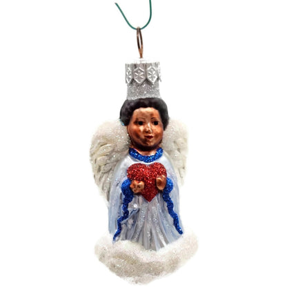 Patricia Breen Quartet of Angels Pastel Heart Blue Christmas Tree Ornament