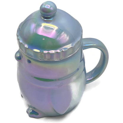 Starbucks Penguin Coffee Mug Hat Lid Limited Edition Iridescent Ceramic 14 oz