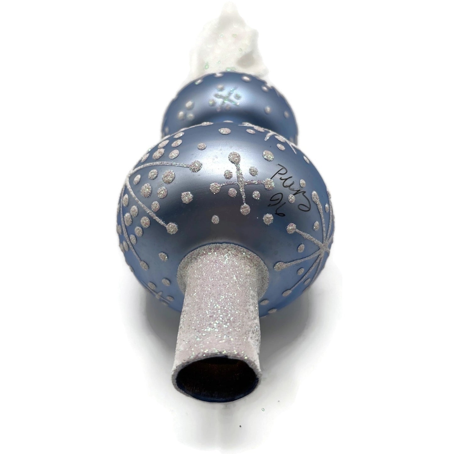 Patricia Breen Miniature Blizzard Finial Light Blue Matte Christmas Tree Topper