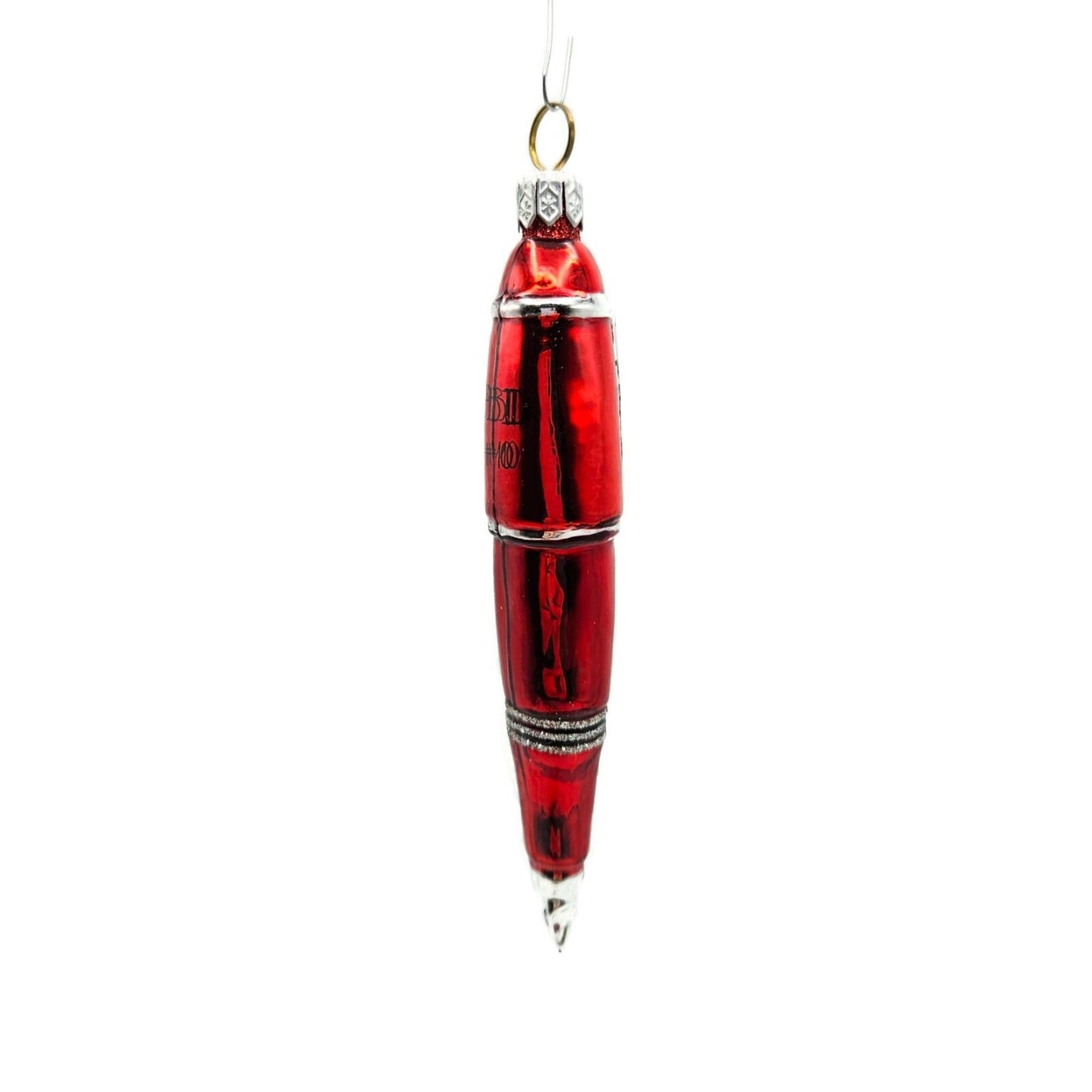 Patricia Breen Pen Red Letter Day Glittered Christmas Holiday Tree Ornament