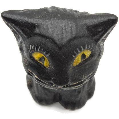 Vaillancourt Black Halloween Cat Chalkware Art Animal Fall Autumn Figurine 1998