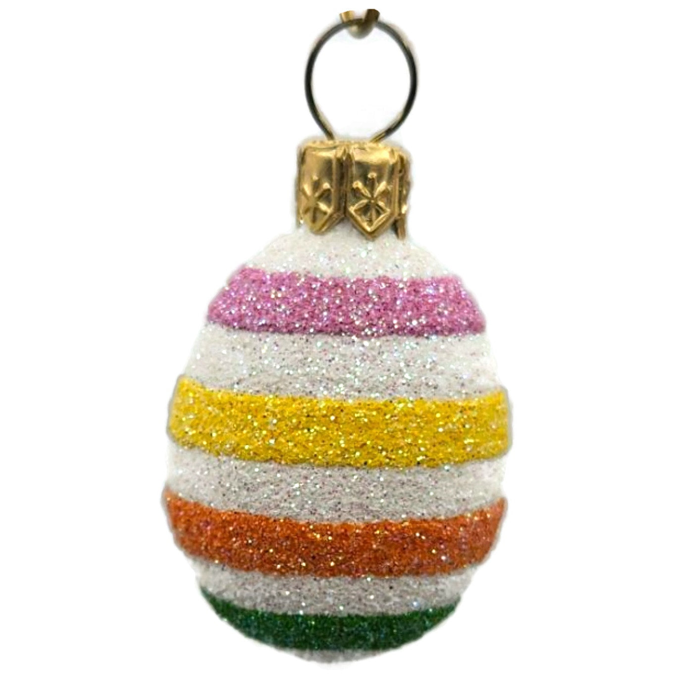 Patricia Breen Miniature Egg Spring Stripes Glass Easter Christmas Ornament 2629