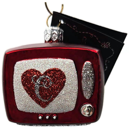 Patricia Breen Nicholas At Night Heart Red Valentines Christmas Ornament Signed