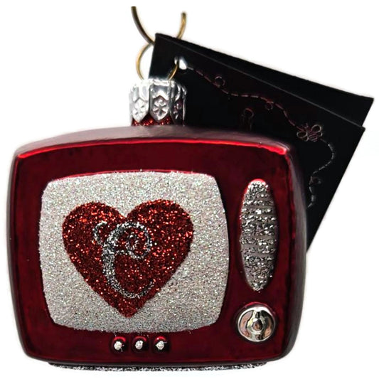 Patricia Breen Nicholas At Night Heart Red Valentines Christmas Ornament Signed