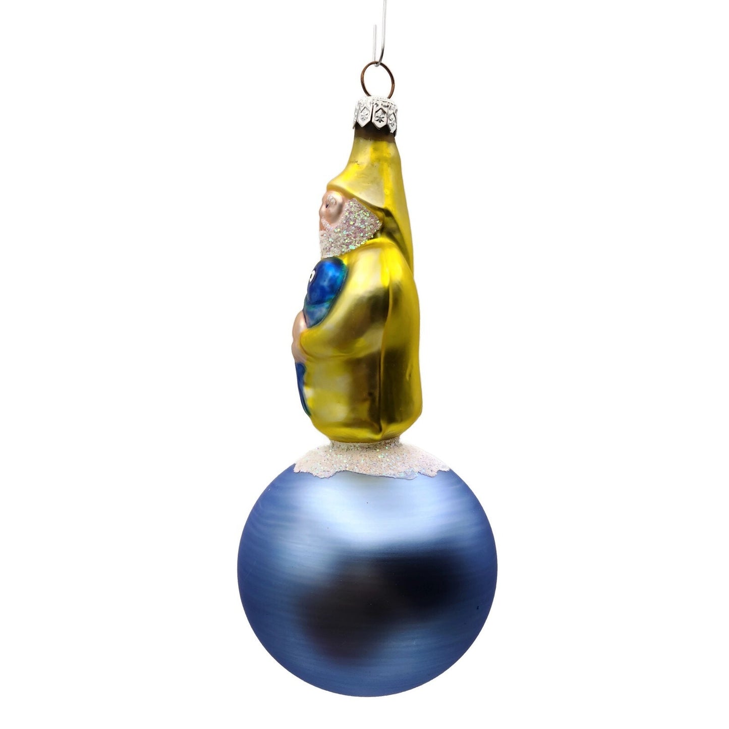 Patricia Breen Marinista Santa Matte Ball Fishing Nautical Christmas Ornament