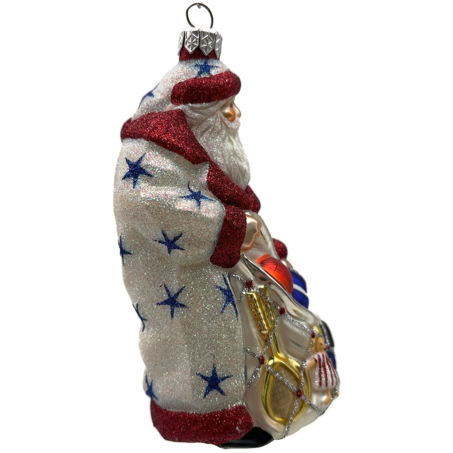 Patricia Breen Presents Pearl With Stars Patriotic Santa Christmas Tree Ornament