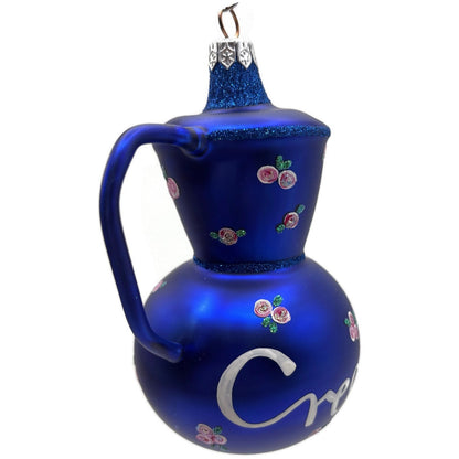 Patricia Breen Sweet Cream Cobalt Blue Pink Flowers Spring Christmas Ornament