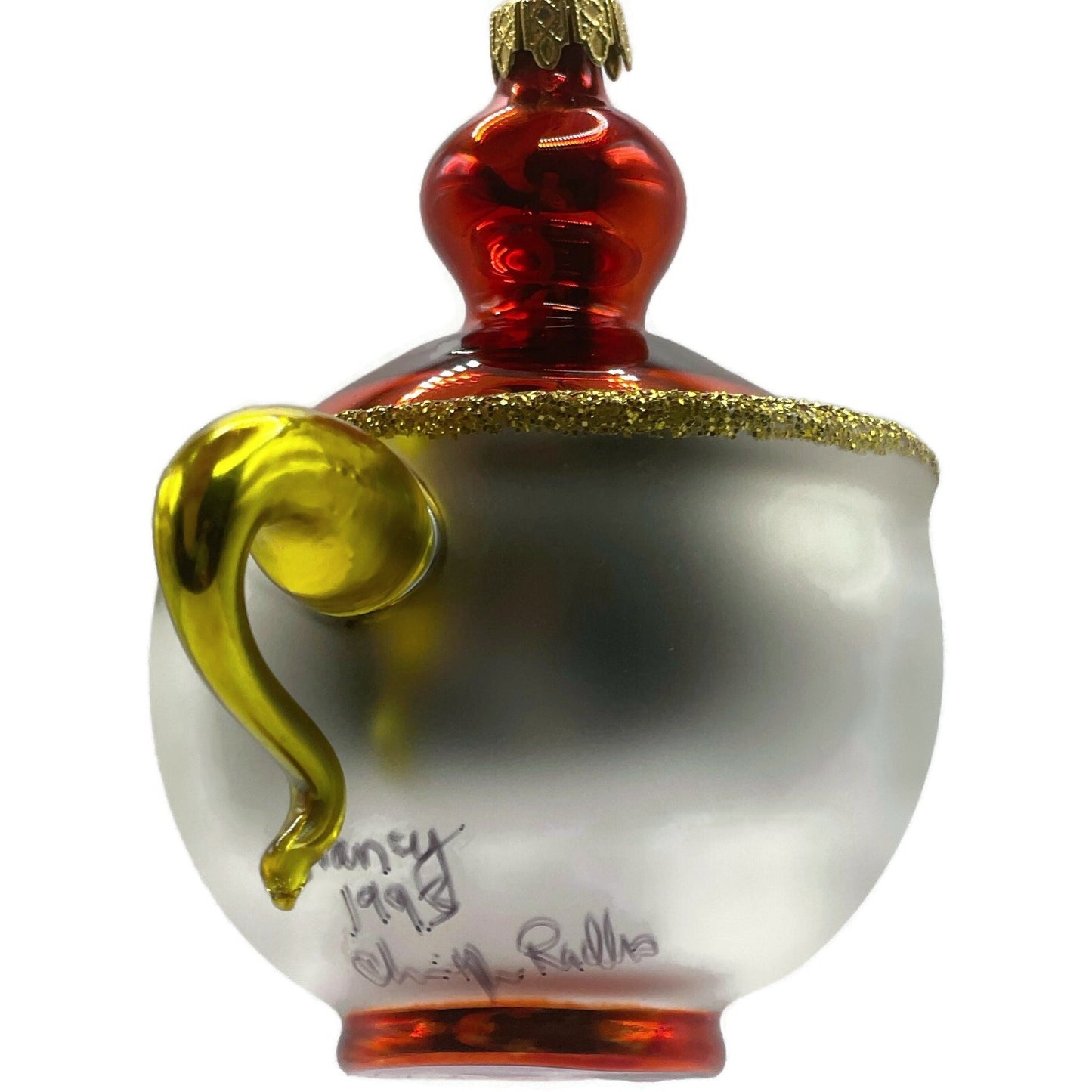 Christopher Radko Tea And Sympathy Italian Glass Christmas Tree Ornament