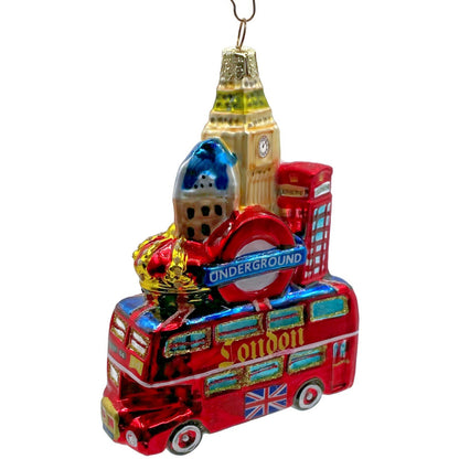 Ornament London England Thames Double Decker Bus Travel Christmas Tree Decor