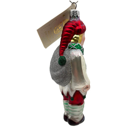 Patricia Breen Jack Frost Red Green Scarf Silver Winter Christmas Ornament 9628