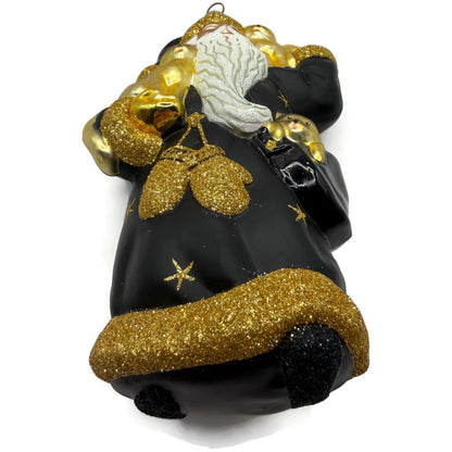 Patricia Breen Stanzi's Kittens Black Santa Cats Stars Christmas Ornament 2097