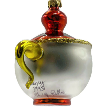 Christopher Radko Tea And Sympathy Italian Glass Christmas Tree Ornament