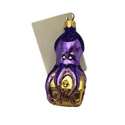 Patricia Breen Ogden Octopus Lavender Purple Glitter Christmas Tree Ornament