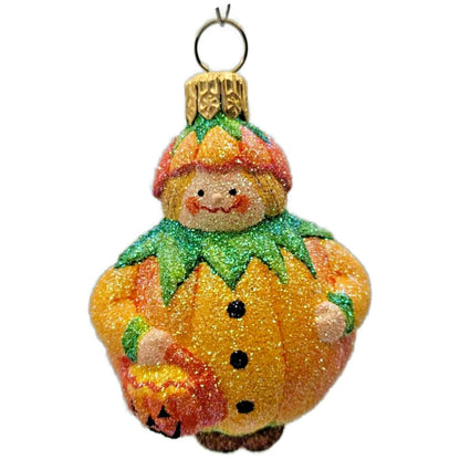 Patricia Breen Trickster Pumpkin Orange Glass Halloween Christmas Ornament 2651
