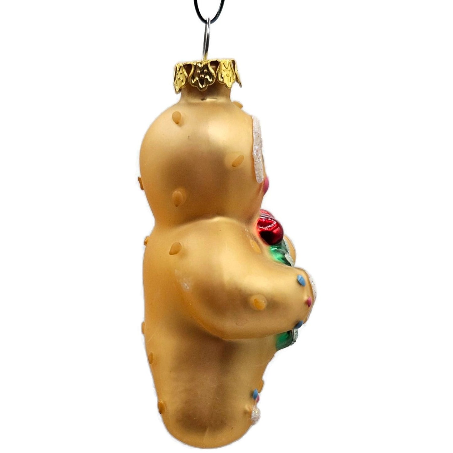 Gingerbread Man Holding Holly Wreath Old World Christmas Tree Ornament