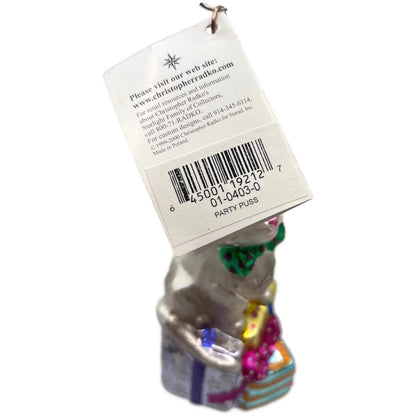 Christopher Radko Party Puss Cat Gifts Easter Christmas Tree Ornament 01-0403-0