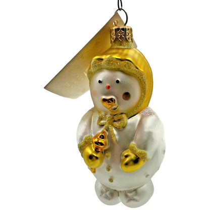 Patricia Breen Ornament Snowbaby Yellow Snowflakes Pearl Christmas Tree Decor