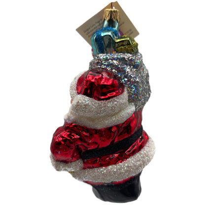 Larry Fraga A Sack Full Of Goodies Glitter Series Santa Claus Christmas Ornament