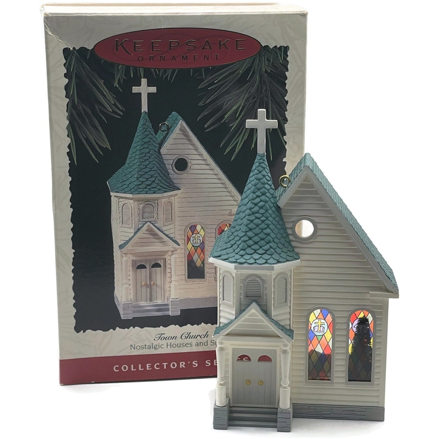Hallmark Town Church 1995 Nostalgic Houses Shops Christmas Keepsake Ornament