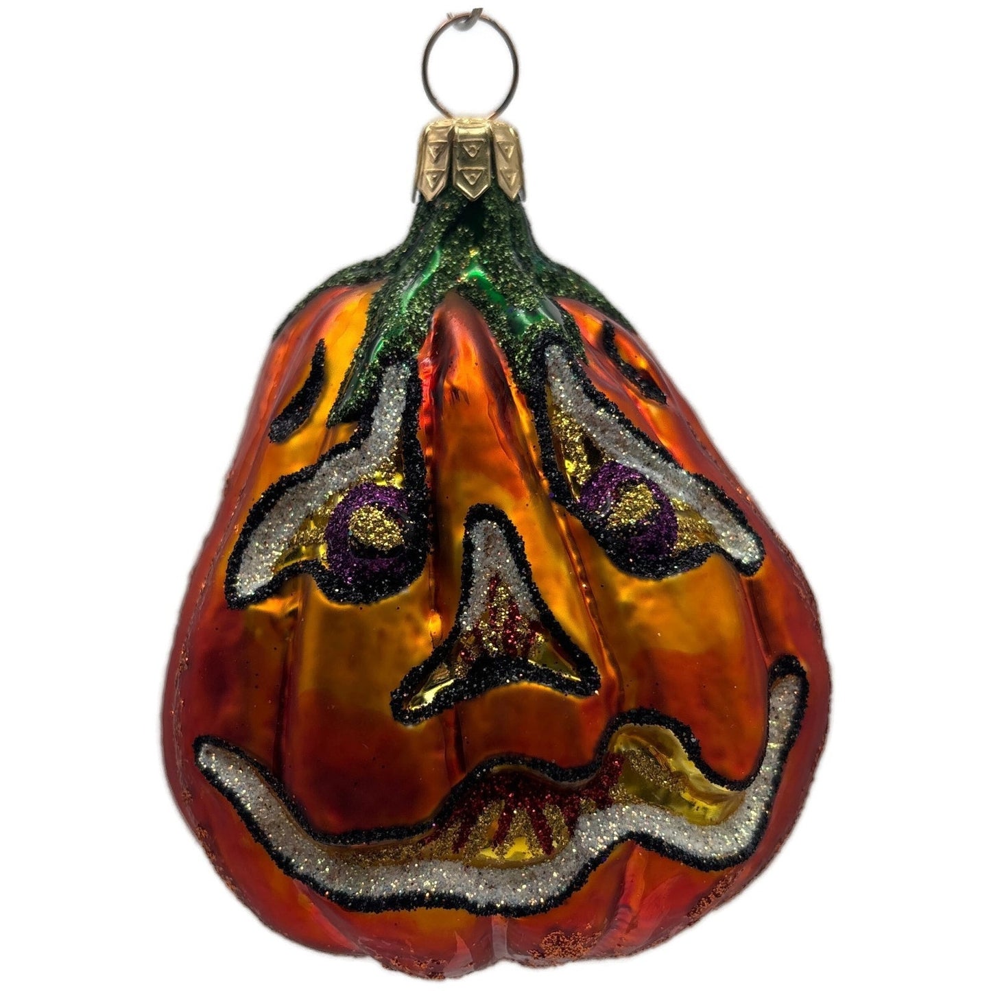 Slavic Treasures Ghastly Gilbert Orange Pumpkin Halloween Ornament 01-449-A