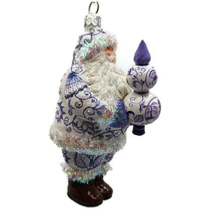 Patricia Breen Crowning Glory Chinoiserie Lavender Santa Christmas Ornament 2814