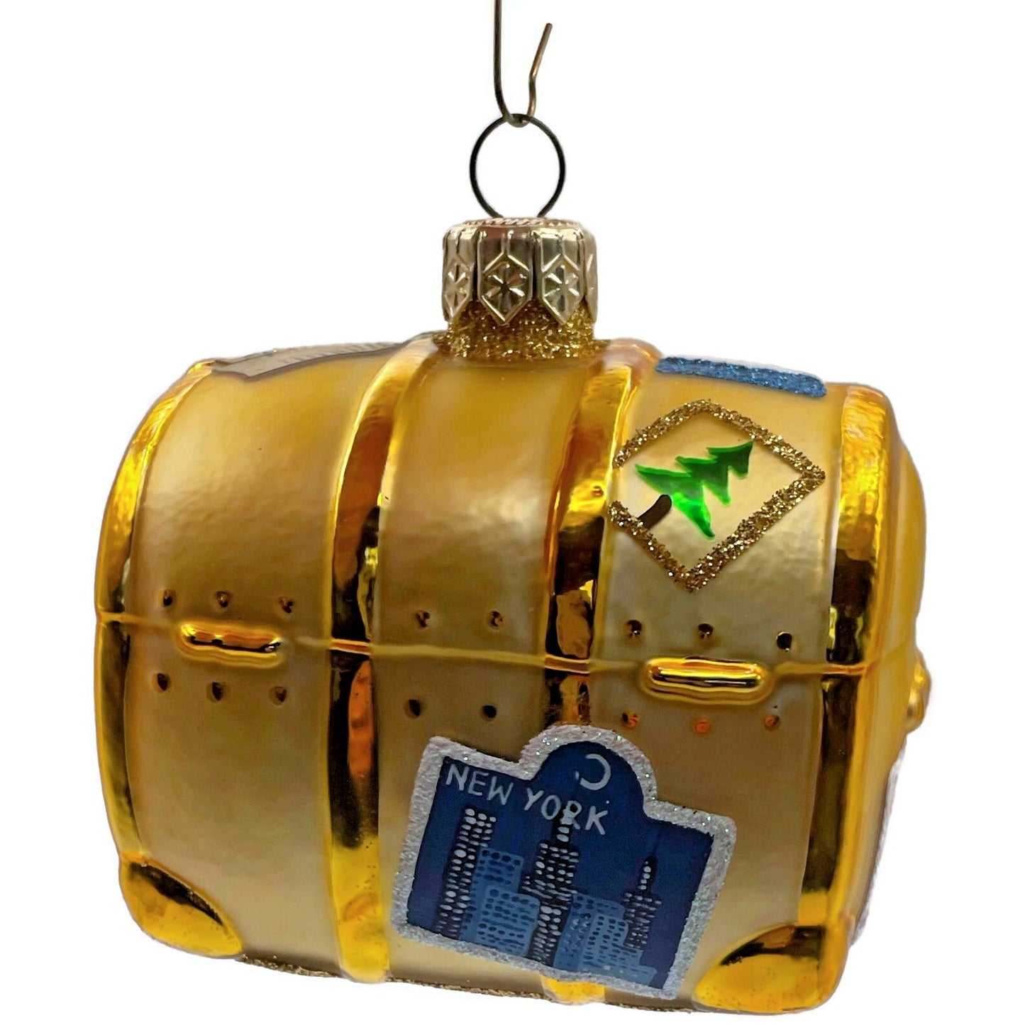 Patricia Breen Bon Voyage Gold Atlanta Cairo Rio Travel Christmas Ornament 9903