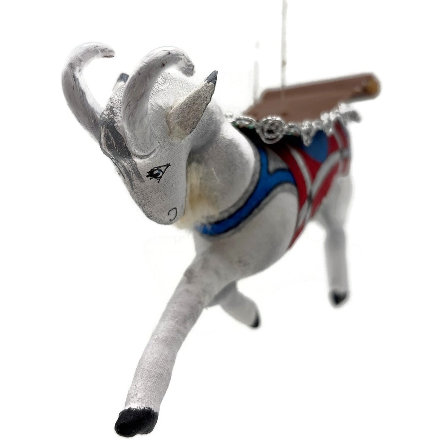 Gladys Boalt Carousel Goat Fabric Animal Handmade Christmas Tree Ornament Signed