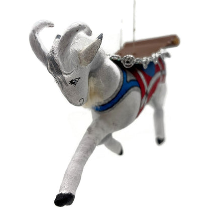 Gladys Boalt Carousel Goat Fabric Animal Handmade Christmas Tree Ornament Signed