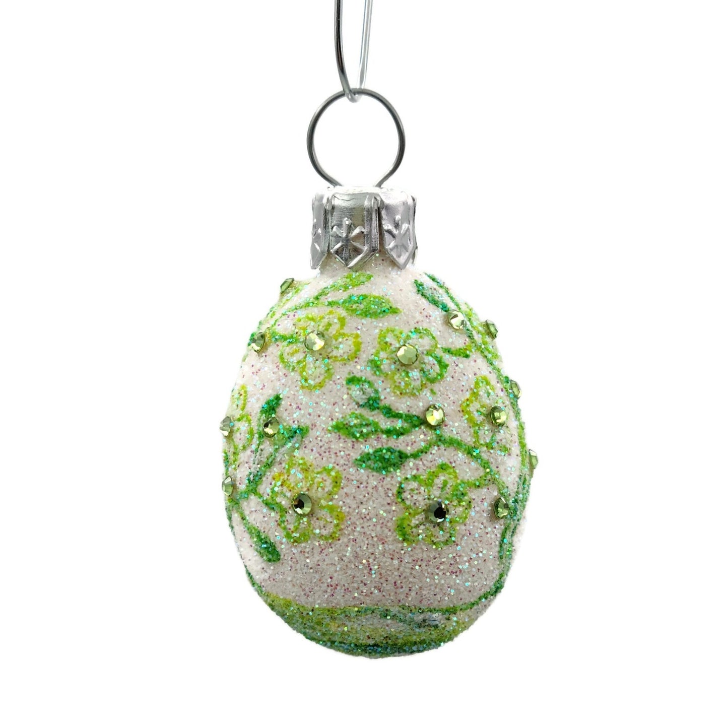 Patricia Breen Miniature Egg Chinoiserie Fan Peridot Easter Holiday Ornament