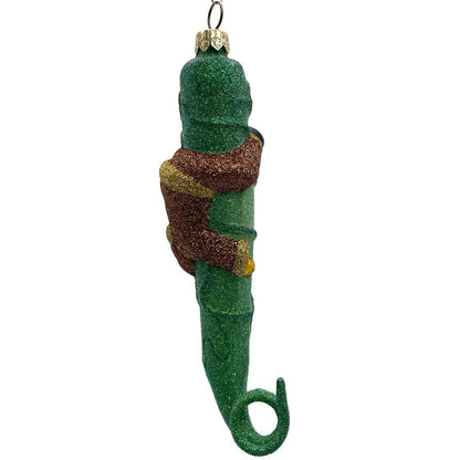 Patricia Breen Santa and the Beanstalk Copper Glittered Christmas Tree Ornament