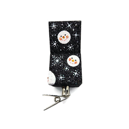 Patricia Breen Jolly Surprise Santa Claus Black Striped Snow Christmas Ornament