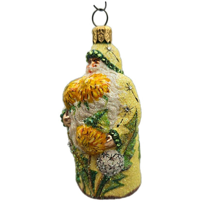 Patricia Breen Miniature Dandelion Santa Yellow Spring Christmas Ornament NM