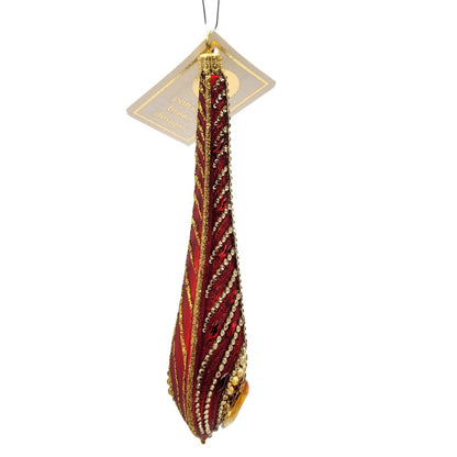 Patricia Breen La Plume Firebird Feather Red Gold Crystal Christmas Ornament