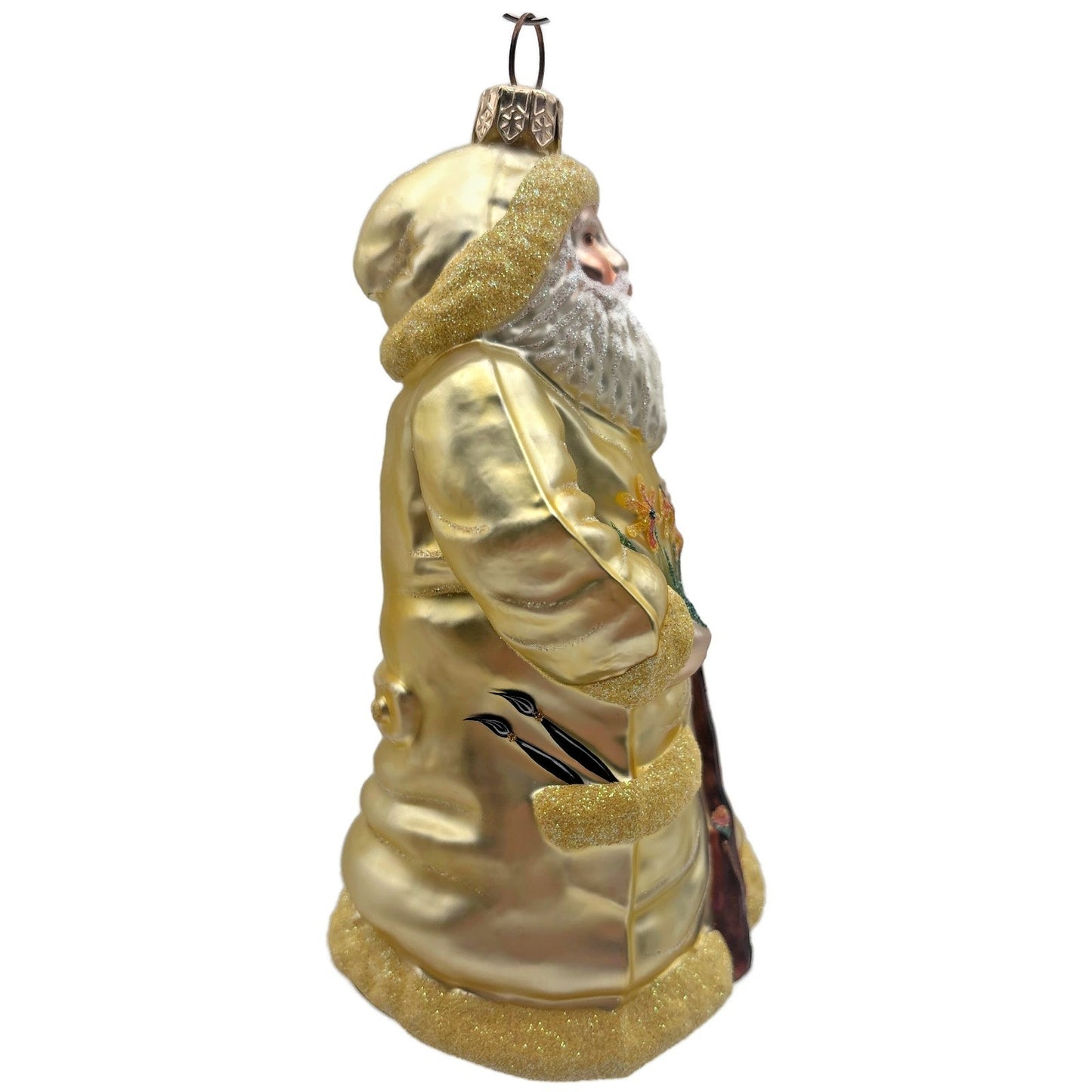 Patricia Breen Santa For Kevin Fall Yellow Flowers Christmas Tree Ornament